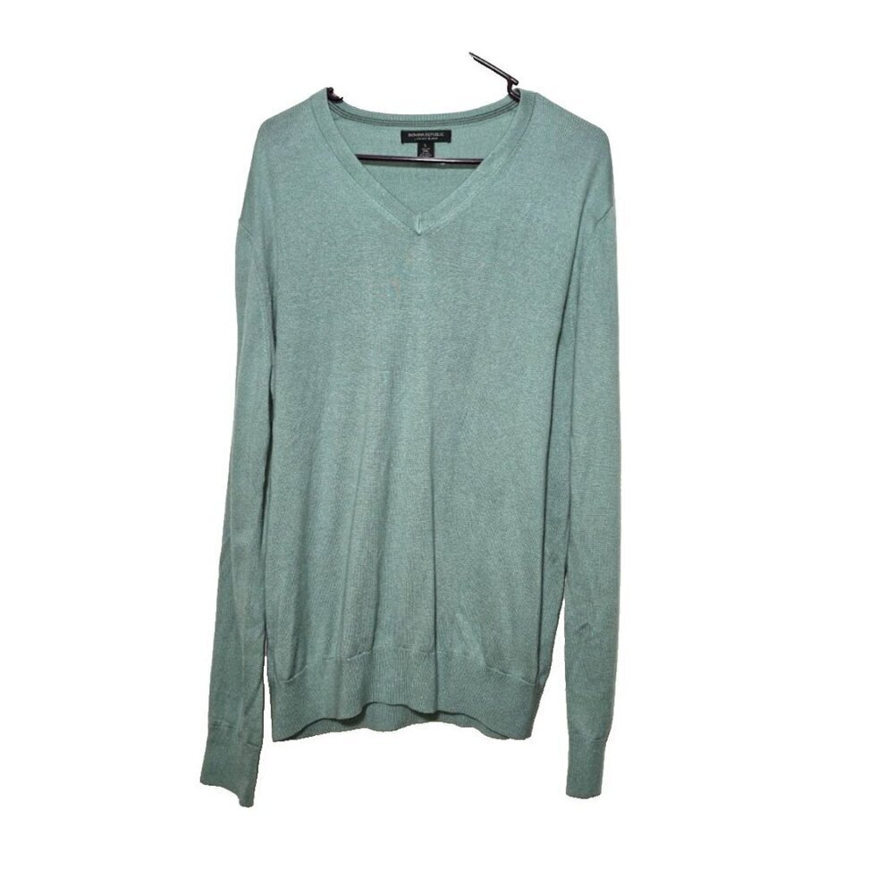 Banana Republic Luxury Blend L Men Green Pullover Cashmere Silk Blend Breathable